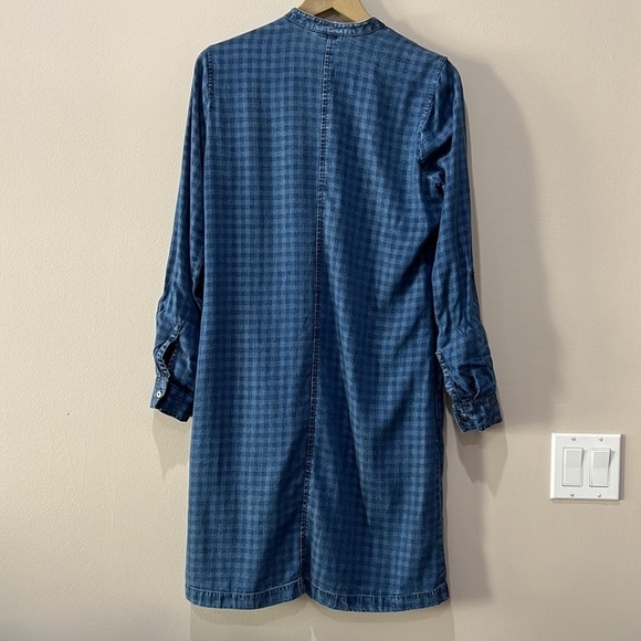 J Jill Denim Checkered Tab Sleeve Shift Dress in size S - Picture 8 of 12